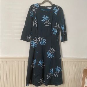 Boden Floral Green and Turquoise Dress